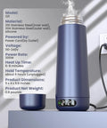 On The Go Dual Voltage Travel Kettle 110 To 240V Portable 370ml Stainless Steel Electric Kettle With LCD Display
