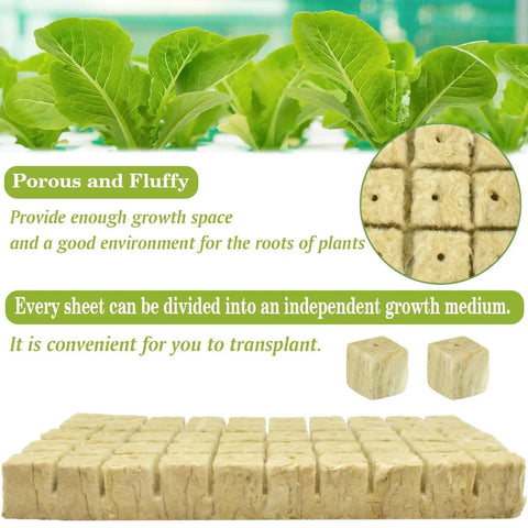 1 Inch Rockwool Cubes For Easy Seed Starting And Cloning In Hydroponics Soilless Grow Setup Plugs Seed Starters For Germination Of Cuttings And Seedlings With 2 Sheets And 100 Pieces