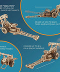 Dragster Car Model Kit With Powerful Spring Motor - 3D Wooden Puzzle For Self-Assembly, Top Fuel Drag Racer - Racing Model Car Kit For Adults And Kids, Realistic Mechanics, Fun DIY Hobby, side view