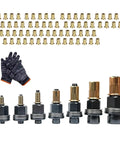 Heavy Duty Rivet Nut Tool Kit With Sixty Metric Press In Nuts M3 To M12 For Auto Repairs And Sheet Metal Work includes nuts and tools.