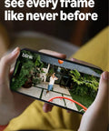 Person using a smartphone to view outdoor footage from a Level Up Your Home Security Game With This Black Outdoor Wireless Camera.