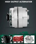 Side view of Three Wire 105Amp 12V Self Exciting Alternator Replacement For Chevy Cars 10SI Style Beefed Up Power With Internal Regulator