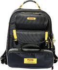 Front view of a Pro Painter Backpack Organizer For Jobsite Tools With Removable Wet Pouch And All In One Storage System Built For Pros