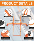 Detailed view of a Two In One Ladder Stabilizer For Roof Access With Horizontal And Vertical Ridge Extensions Rubber Grip T Bar Heavy Duty Build, showing components.