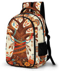 Unisex Vintage Ethnic Floral Tree Pattern Backpack With Large Capacity, Durable Polyester Build, Breathable Easy To Clean Fabric, Smooth Zipper