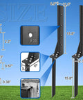 Heavy Duty Fence Post Repair Kit For Wood Posts With Ground Stakes And Post Anchors size details over grass background