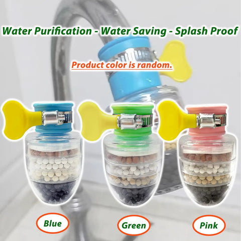 Snag This Badass Three Pack Faucet Water Filter Six Layer Activated Carbon Cartridge Strips in blue, green, and pink colors