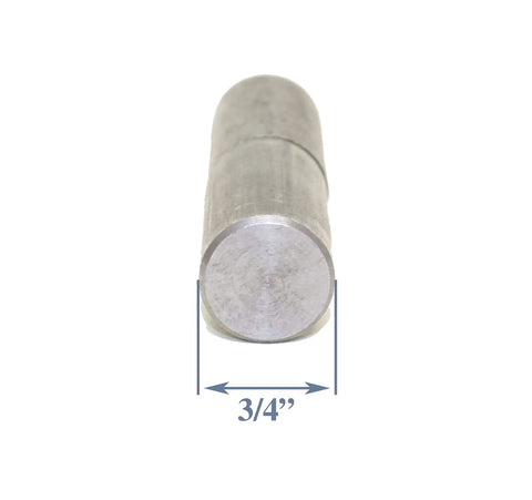 Tough As Nails Weld On Steel Barrel Hinge For Heavy Duty Gates And Doors Four Pack Three Inch Ball Bearing hardware detail showing 3/4 inch diameter.