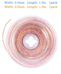 Top view of a spool of 2.5mm wide copper desoldering braid, labeled details of Two Pack No-Clean Solder Braided Wicks Desoldering Wicks.
