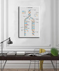 Dope City Map Canvas Wall Art Print Premium Quality Cityscape Scenery Landscape Decor for living room office modern boho framed