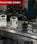 Bad Ass 5C Collet Block And Square Hex Closer Fit For Lathes Mill Drill And Grinders Taking 1 16 To 1 1 8 Inches on workbench.