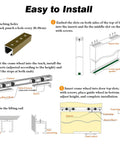 Beefy Aluminum Sliding Door Track Kit installation guide showing steps for closet and gate doors, brown finish, durable design.