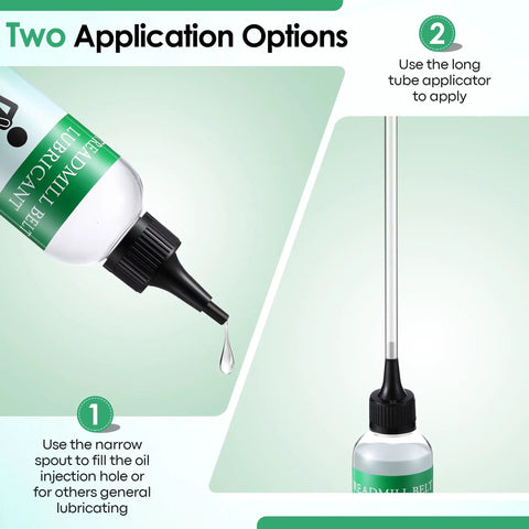 8oz Silicone Treadmill Belt Lubricant with two application options and steel tubes for quiet smooth runs