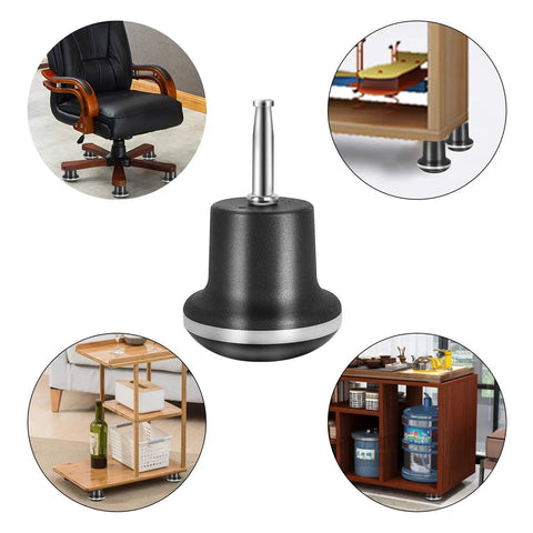 Fixed Caster Wheels Set of 5 for Sofa Chair and Cabinet Replacement with 8x36mm Stem Mounts and Socket Inserts