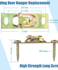 Pocket Door Hardware Kit For Sliding RV Doors With Hanger And Rollers Connection Plate Universal Fit For One Quarter Inch To Three Eighth Inch Nuts Easy Installation Kit For Most Pocket And Sliding Doors