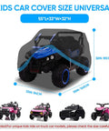 Heavy Duty 420D Kids Ride On Car Cover Waterproof For Outdoor Use, Universal Fit with reflective strips, 55x33x32in over toy cars