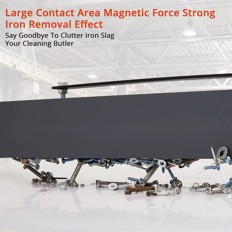 60 Inch Wide Hanging Magnetic Sweeper With 120 Lb Pull Strength collecting metal debris