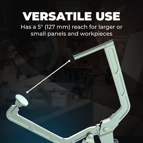 Top Grade Right Angle Corner Clamp With A Slick Quick Slide Pin Tough As Nails Heavy Duty Joint Holder, 5-inch reach.