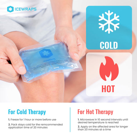 Person holding Hot And Cold Gel Packs 3x5 Inches Reusable Ice Packs For Injuries Headaches Joints And Fever Relief Puncture Proof Material