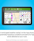 OTR720 7 Inch Truck GPS Navigator with wind speed alerts and custom hauler routing display.