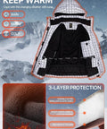 Women's Waterproof Ski Snow Jacket with Hood Fleece Lined Warm Winter Rain Coat Fully Taped Seams Windproof Breathable Shell