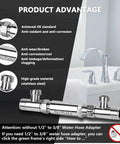 Upgrade Your Hot Water Game By Swapping That Crappy Plastic Sensor Bypass Valve With Our Heavy Duty 304 Stainless Steel Replacement - stainless steel bypass valve shown with hot-cold fittings.