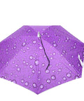 Raindrops Purple Umbrella Hat With Adjustable Fit For Outdoor Vibes, Sun Protection Cap For Camping, Hiking, Gardening, And Beach Days