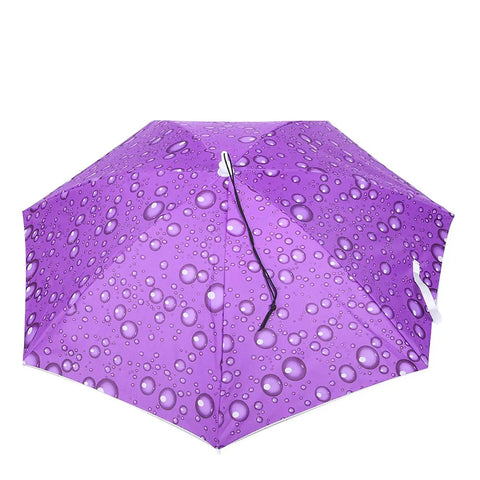 Raindrops Purple Umbrella Hat With Adjustable Fit For Outdoor Vibes, Sun Protection Cap For Camping, Hiking, Gardening, And Beach Days