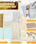 All In One Beekeeping Starter Kit for Beginners with Bee Smoker, Bee Brush, Protective Gloves, Frame Grip, Smoker Pellets