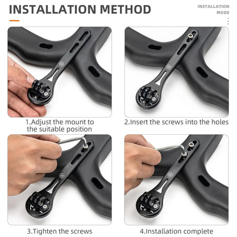 Installation steps for Out Front Bike Computer Dash Mount For Aero Integrated Handlebars Compatible With Garmin Wahoo Bryton