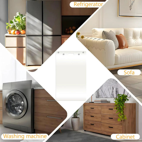 Premium Appliance Moving Sliders With Pull Strap For Tile And Hardwood Floors, featuring sliders for fridge, sofa, washer, cabinet.