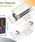 Heavy Duty Cabinet Magnets 12 Pack Magnetic Door Catch Stainless Steel for Kitchen Cabinets dimensions