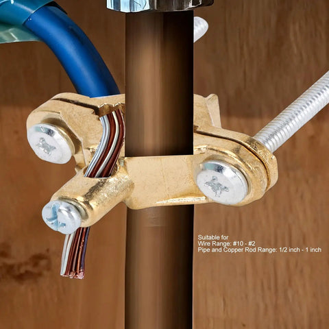 Rock Solid Copper Grounding Clamps Set 3 Pack Half To One Inch Wire Range High Conductivity Copper Alloy Ground Clamps