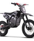 60V 2000W Pro Electric Dirt Bike Lithium Grey With Quick Release Battery, rugged off-road design, side view