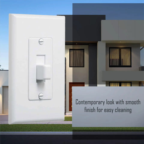 Masque 1 Gang Decorator Style Toggle Switch Cover Up Wall Plate White 5 Pack Jumbo Size To Hide Old Outlets And Paint Edges
