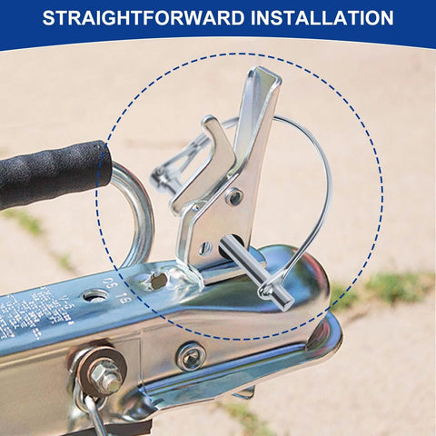 Two-Pack One Quarter Inch By Three Inch Trailer Hitch Pin Set Durable Zinc Plated Carbon Steel Coupler Pins For Farm Use Lawn Gear And Everyday Towing Heavy Duty Construction Easy Lock And Secure Fit installed on trailer coupler