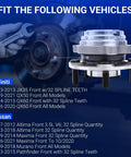 Mechanic installing 2 pack front wheel bearing and hub assembly double row chrome steel fits 32 spline hubs for sedans SUVs