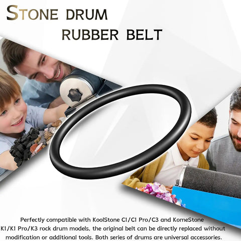 10 Pack Rock Tumbler Replacement Belts For C1 C1 Pro C3 And K1 K1 Pro K3 shown with kids using rock polishers