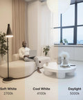 Room with Compact CFL Light Bulbs T2 Spiral 23W 1520 Lumens Daylight 5000K E26 Base UL Listed 120V 8 Pack, lighting comparison.