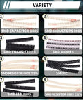 Variety of 6390-Piece SMD 0805 Resistors Capacitors LEDs Diodes ICs Transistors Inductors SMT All-in-One Assortment Kit