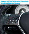 Close-up view of Mercedes Benz Steering Wheel Button Cover Replacement For A Class W176 B Class W246 C Class W204 Black