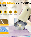 Super Heavy Duty 250W Electric Fabric Cutter With Pure Copper Motor For Leather Cloth And Textiles, alloy steel blade for precise cutting.