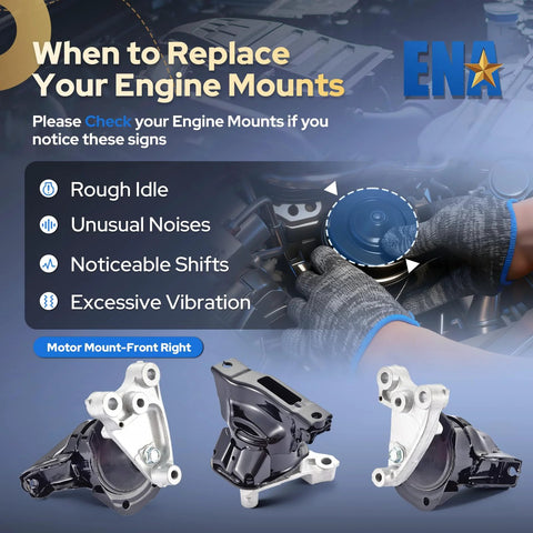 Honda Civic Front Right Engine Mount Replacement 2006 2007 2008 2009 2010 2011 1.8L L4 Direct Fit Easy Install OEM Style A4530
