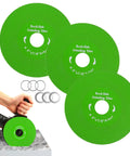 Heavy Duty 4.5 Inch Diamond Cutting Disc Set For Angle Grinder Ultra Thin Rock Slab Grinding Wheel next to angle grinder.
