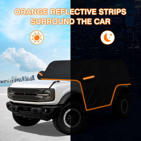 Ford Bronco 2 Door Cab Cover 420D Oxford Fabric Waterproof All Weather Sun Rain UV Dust Protection With Zipper Door Fits 2021 2025