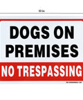 Two Pack Dogs On Duty Warning Signs, No Funny Business Trespassing Yard Markers, Heavy Gauge.040 Reflective Aluminum Plates, Rain Or Shine Weatherproof And Rust Free For Easy Home Setup, 10x7 inches.