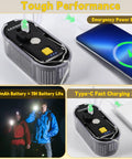 All In One Camping String Light Rope 21 Ft Waterproof LED 3000LM USB Rechargeable with emergency power bank and charging port