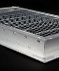 Aluminum Exterior Gable Louver Vent For Walls And Crawlspace, Weatherproof Air Grille With Screen Mesh, side view, 16x30 inch duct opening.