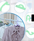 10 Pack Travel Hangers for Cruises and Trips, colorful folding hangers holding clothes on a rack, lightweight travel essentials