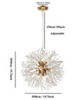 Gold 9 Light Crystal Ceiling Chandelier Pendant Lighting Fixture For Dining Room Modern Hanging Lights With Sparkling Crystals